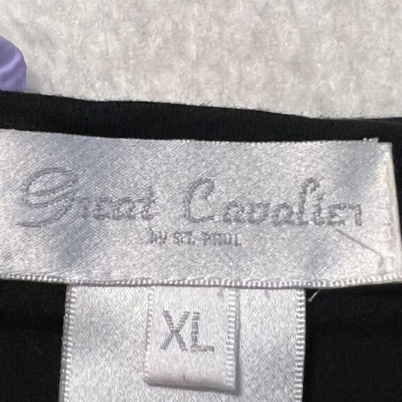 Great Cavalier Blue Black Sequined Scoop Neck Long Sleeve Viscose Spandex Top XL - Picture 7 of 12